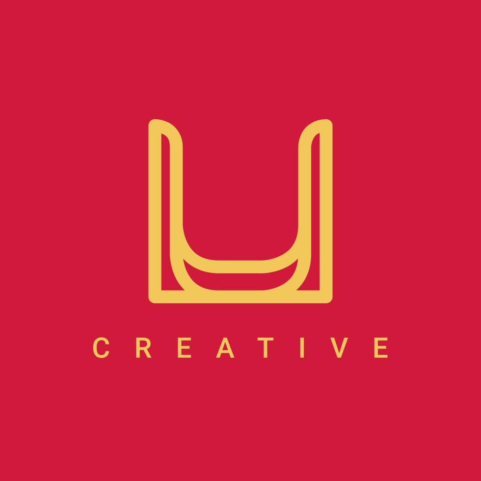 U Letter Icon Symbol Logo Design, Minimalist and Creative Line Type Logo Vector Design