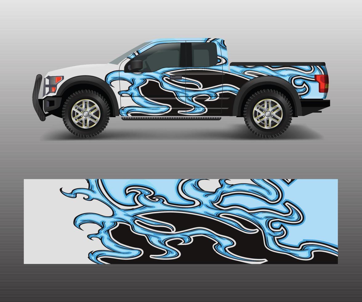 Truck And Vehicle car racing graphic for wrap and vinyl sticker vector