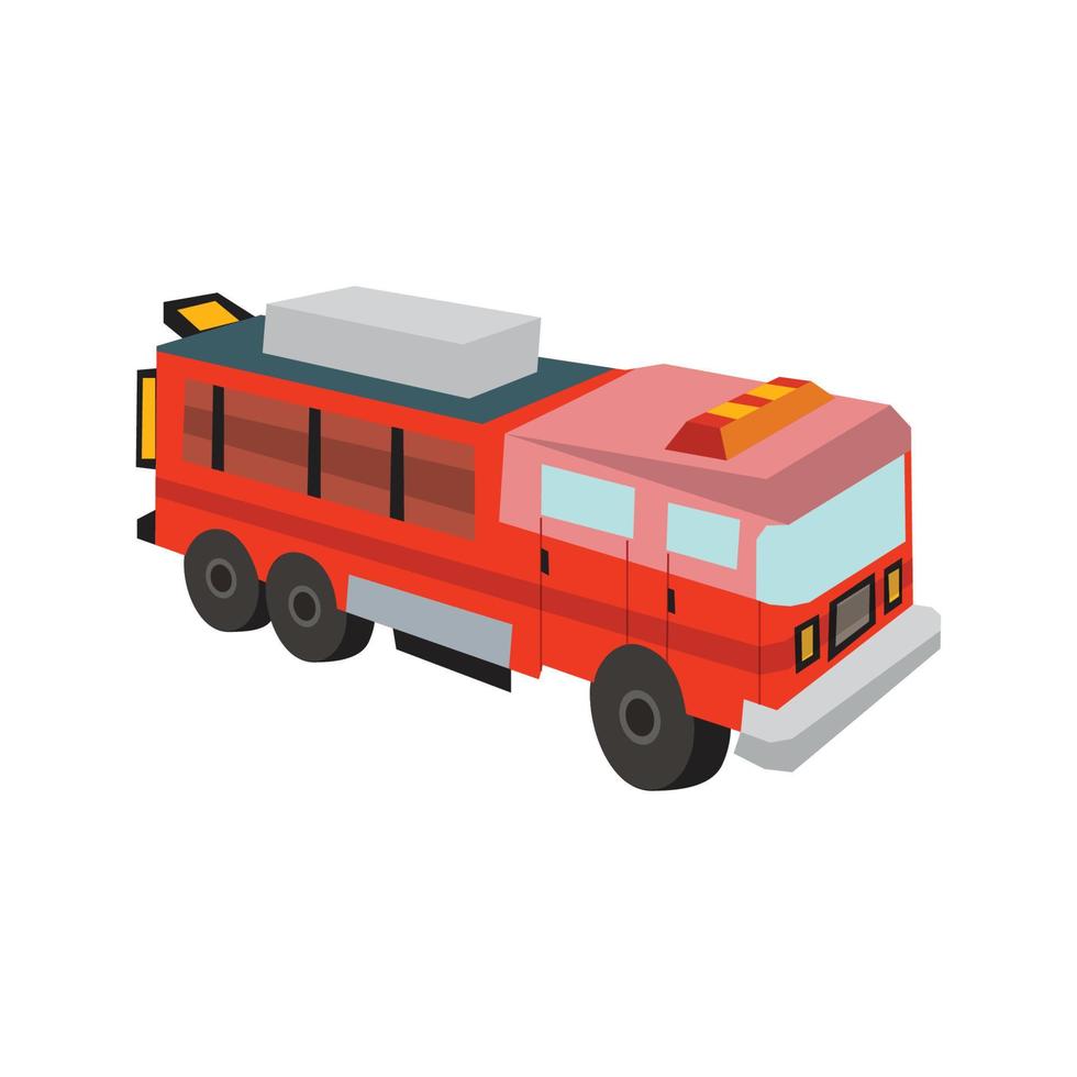 transporte de la ciudad de ilustración vectorial de diseño plano, camión de bomberos, vista lateral vector