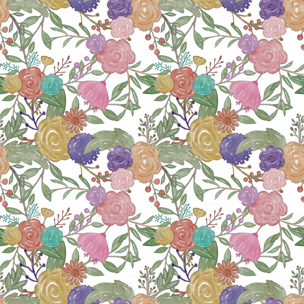 Flowers pattern Watercolor Seamless png