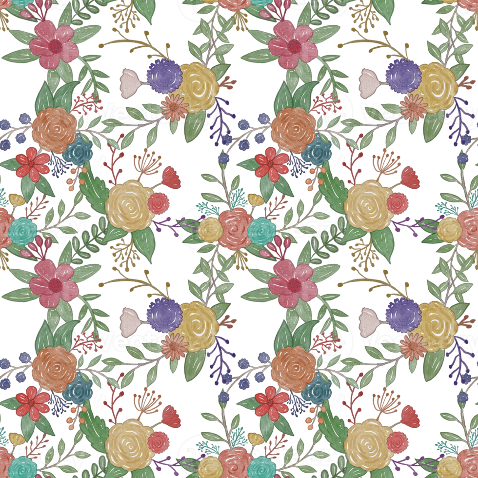 Flowers pattern Watercolor Seamless png