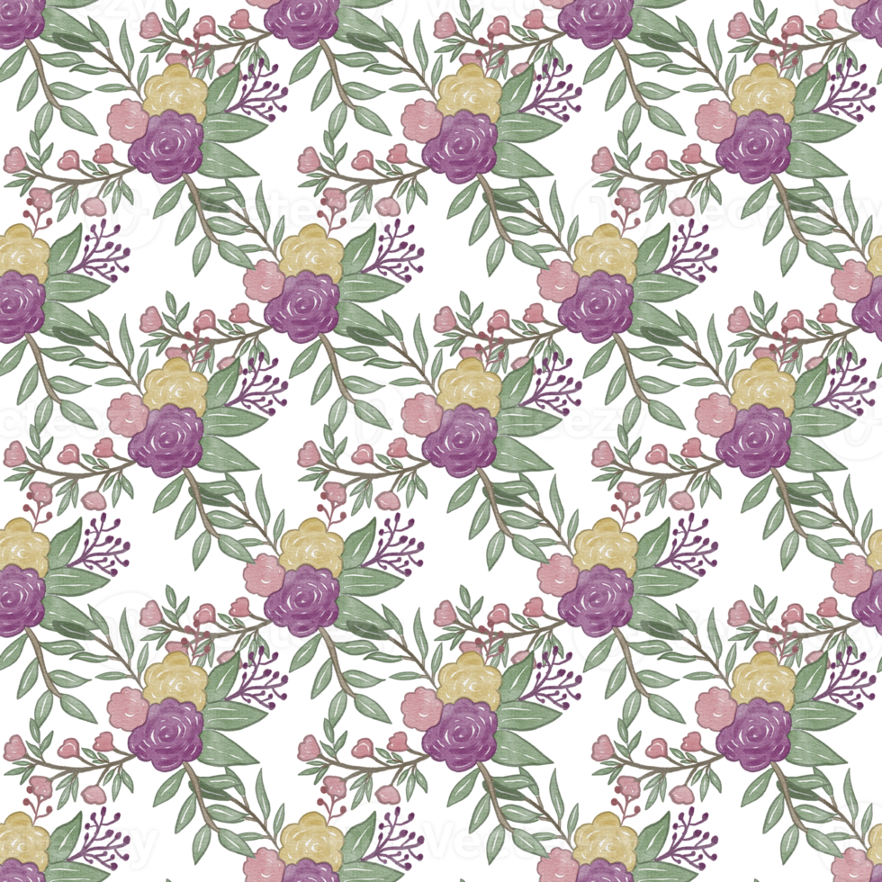 Flowers pattern Watercolor Seamless png