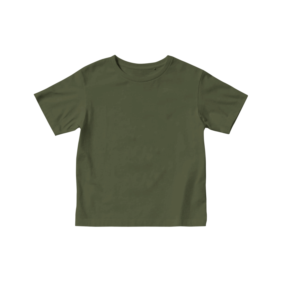 camiseta verde militar en blanco con cuello redondo y manga corta para  niños 11728287 PNG