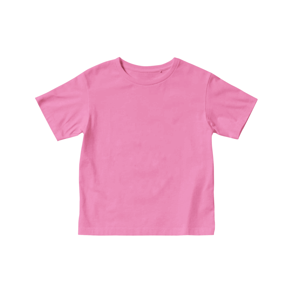 camiseta rosa para niños maqueta manga corta fondo transparente png