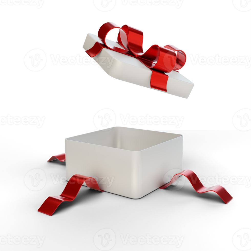 3d rendering of opened surprise gift box png