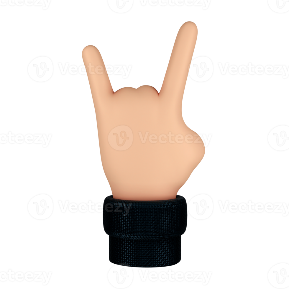 Hand Gesture 3D Illustration. 3D rendering png