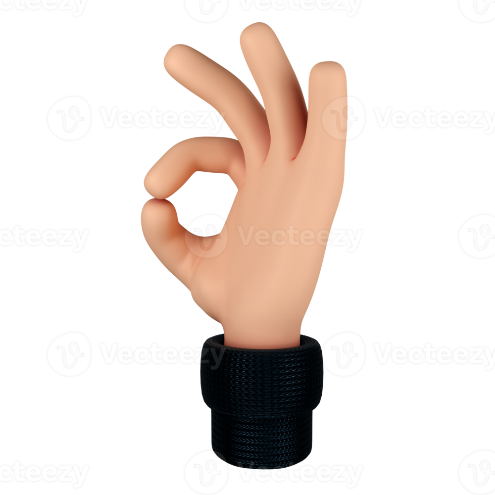 Hand Gesture 3D Illustration. 3D rendering png