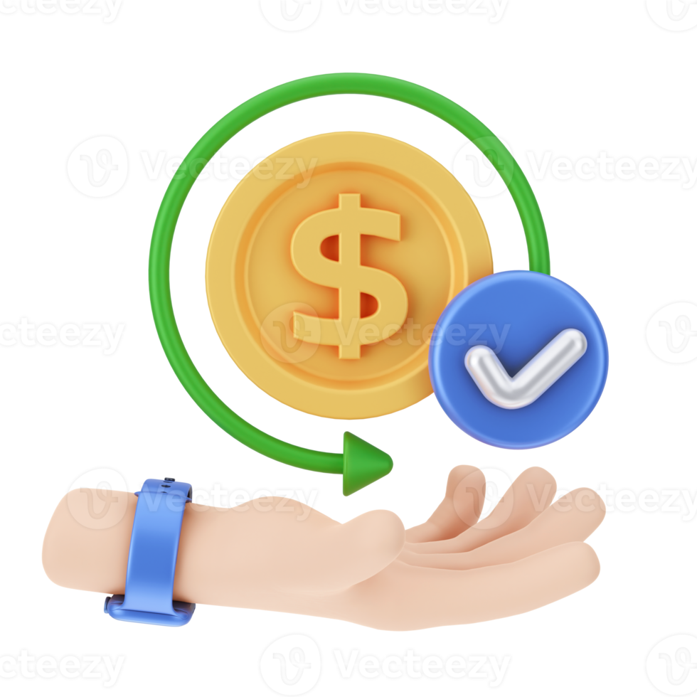 Finance And Money 3D Illustration. 3D rendering png