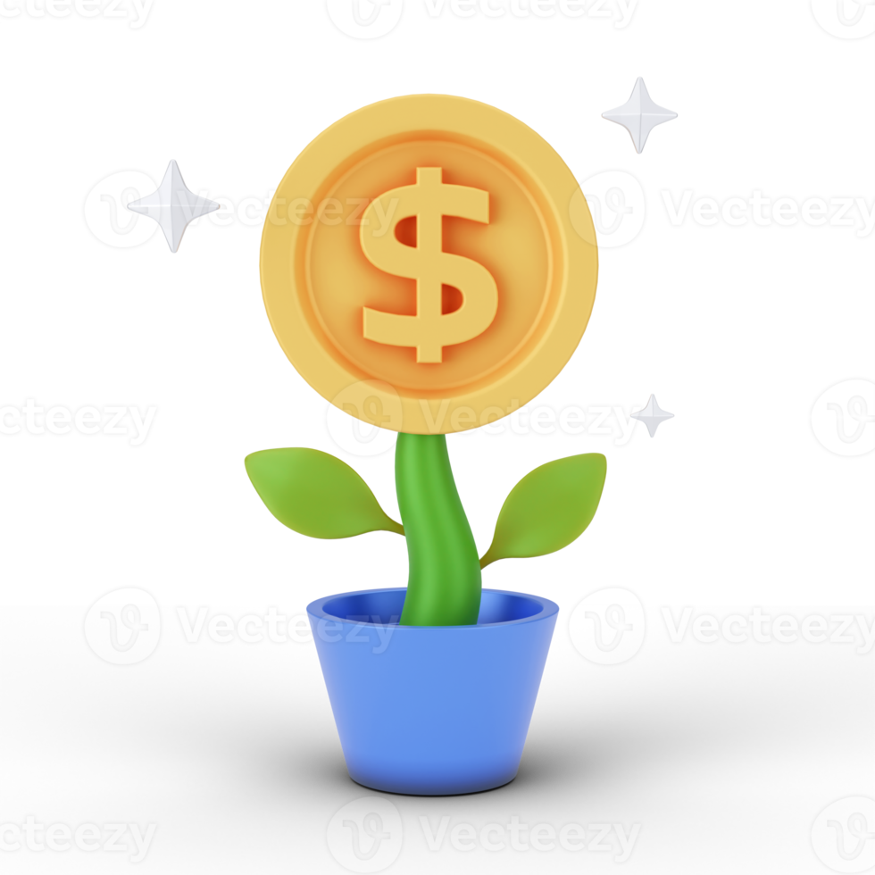 Finance And Money 3D Illustration. 3D rendering png