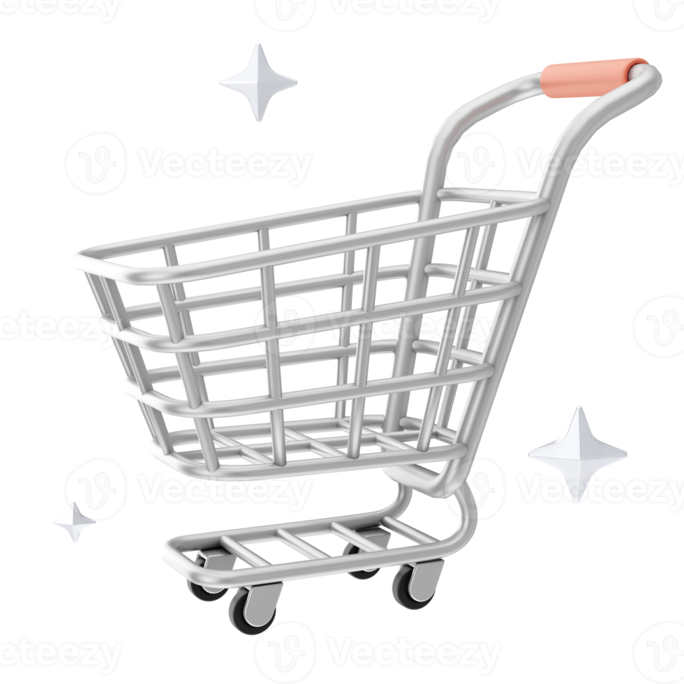 e-commerce boodschappen doen en afzet 3d illustraties. 3d renderen png