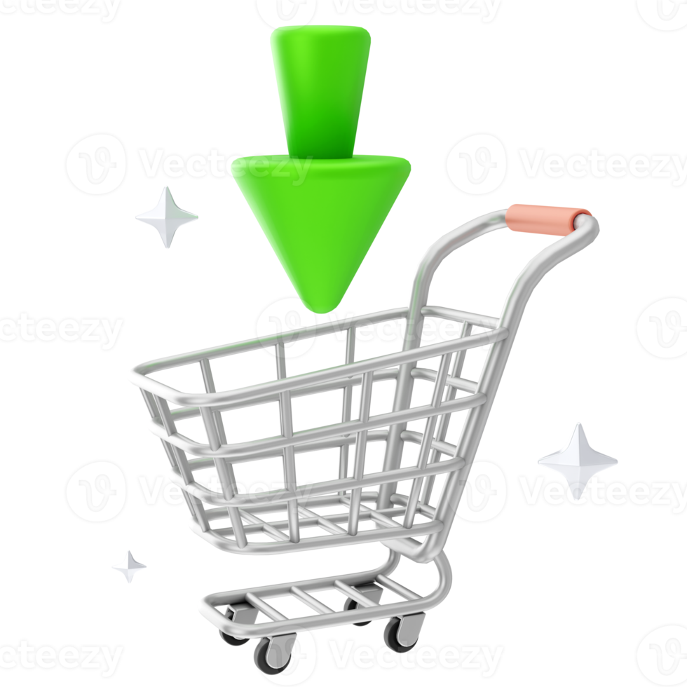 E-Commerce Shopping And Marketing 3D illustrations. 3D rendering png