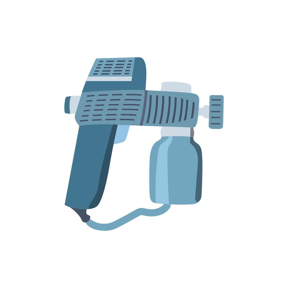 pistola de pulverización aislada en un vector de diseño de ilustración plana de fondo blanco