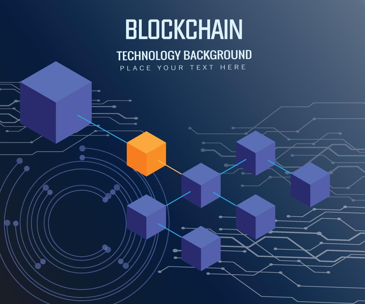 Blockchain design concept and cryptocurrency technology connecting circuit vector