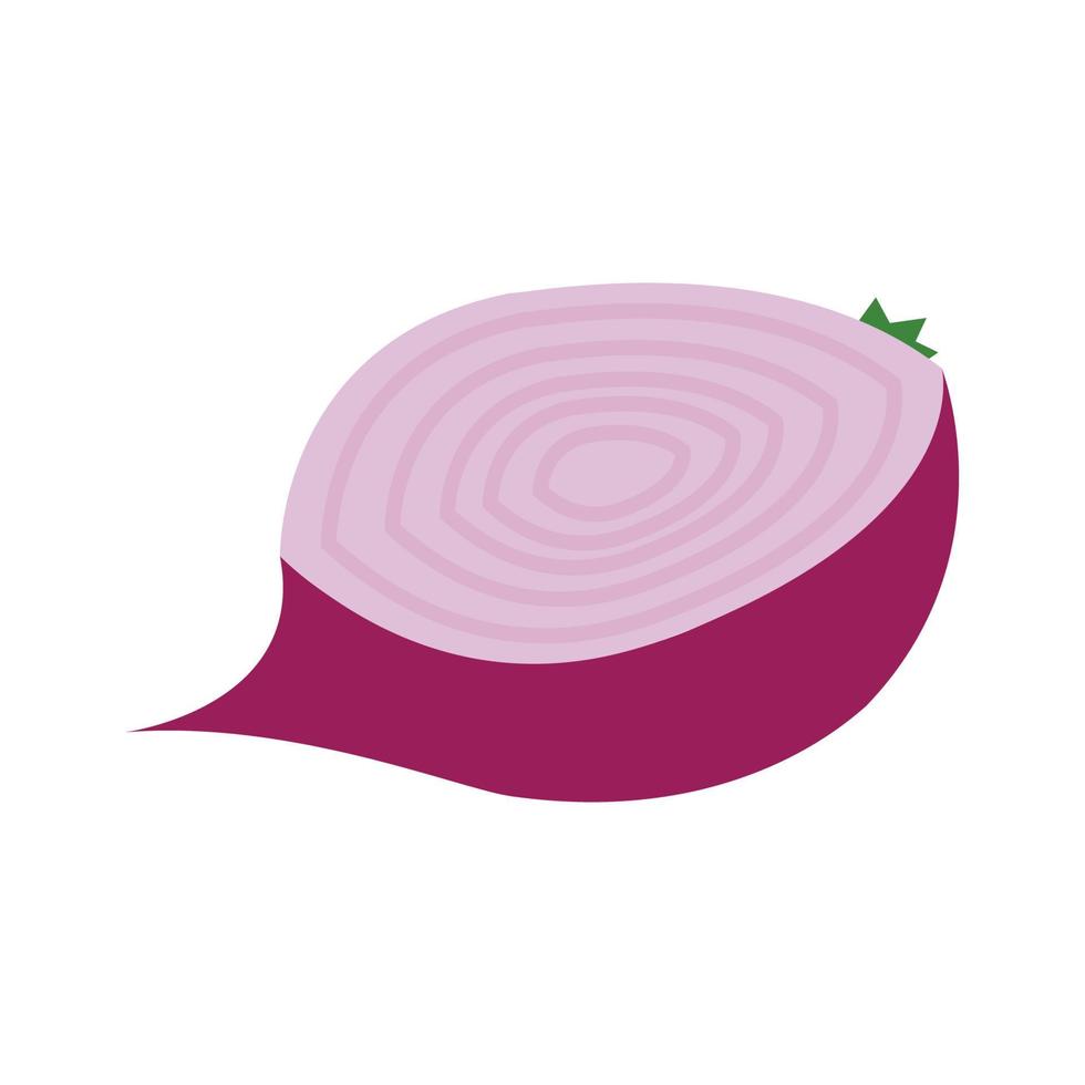 Vector image of an onion slice isolated on a white background, flat design illustration