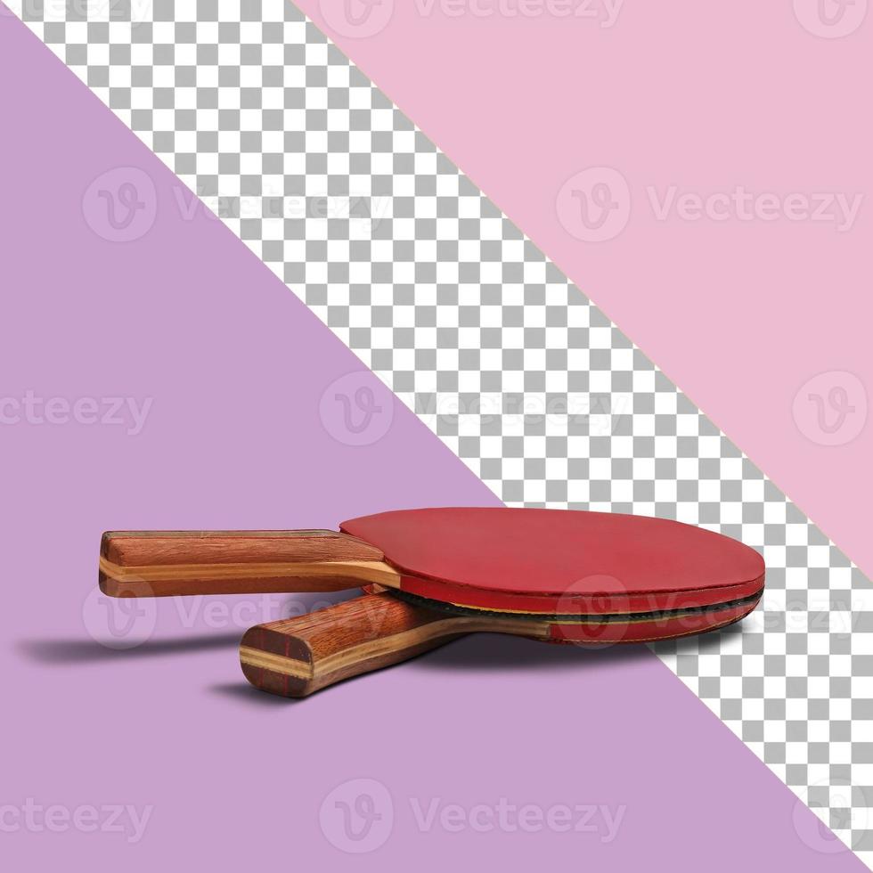Murciélagos de tenis de mesa rojos aislados foto