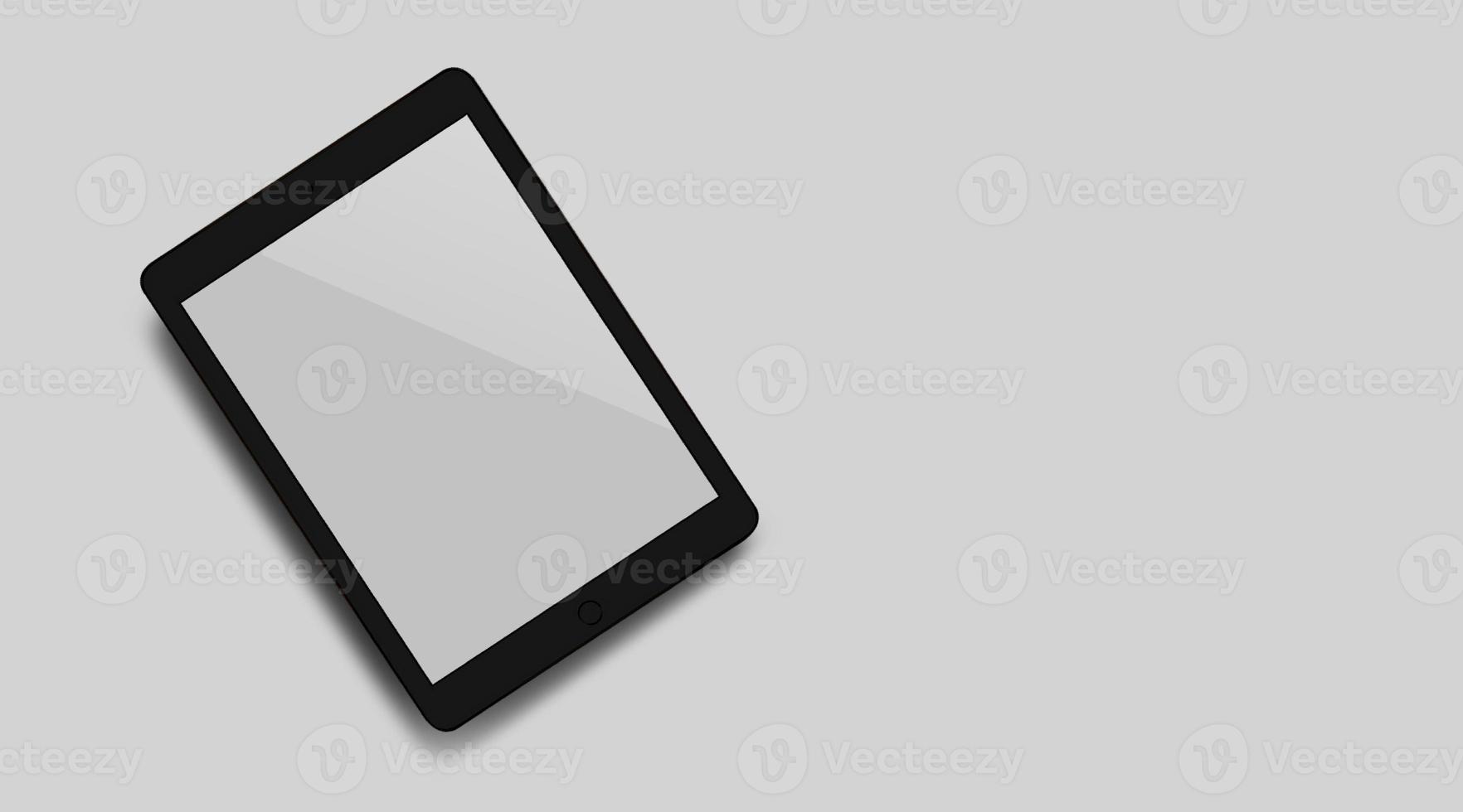 maqueta de un nuevo teléfono inteligente con una pantalla blanca en la vista superior de primer plano. foto