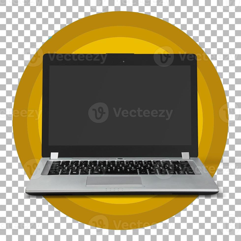 Computer laptop isolated on transparent background. photo