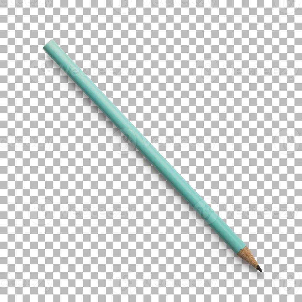 Isolated closeup of turquoise pencil photo