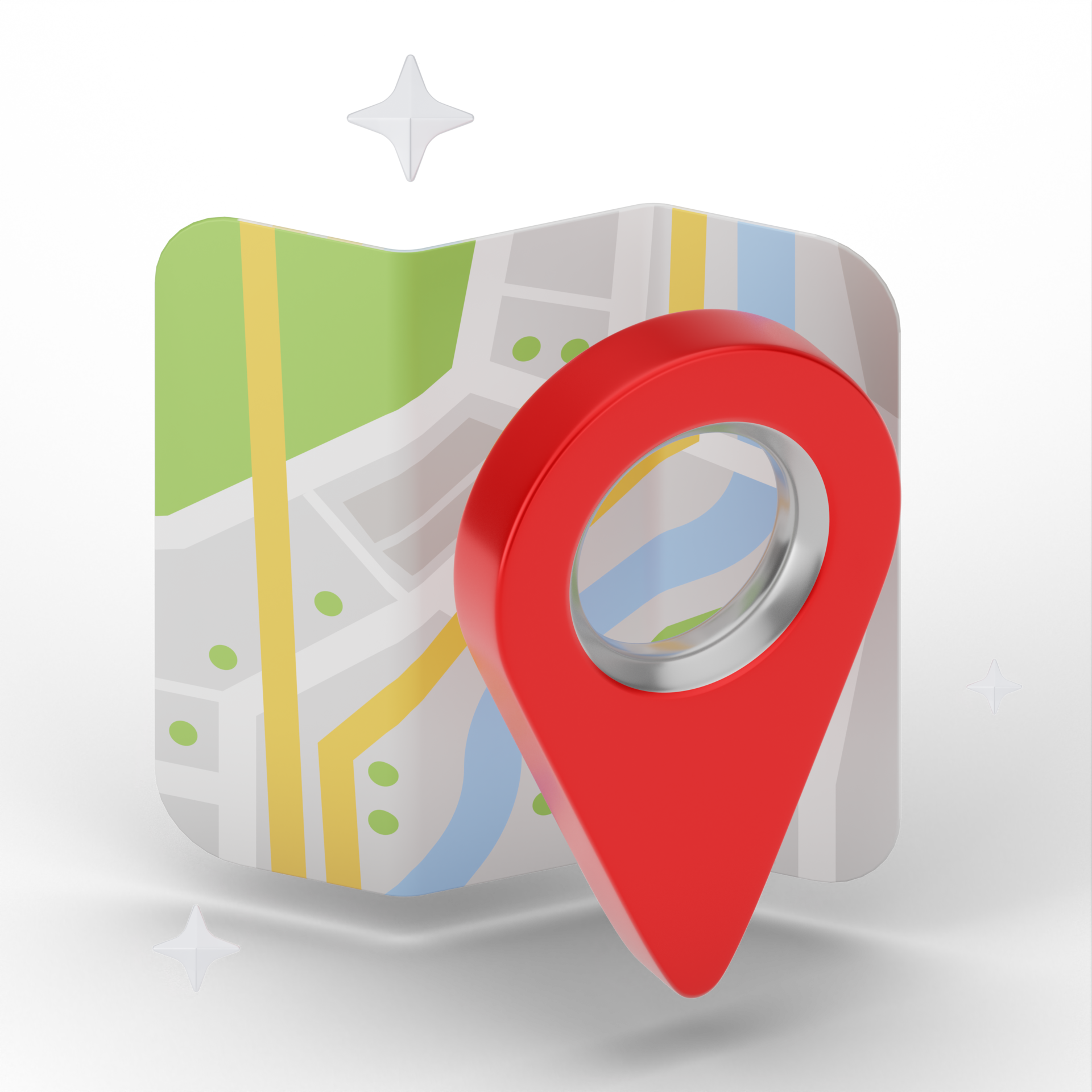 3D pin point map GPS. 3D rendering 11019212 PNG