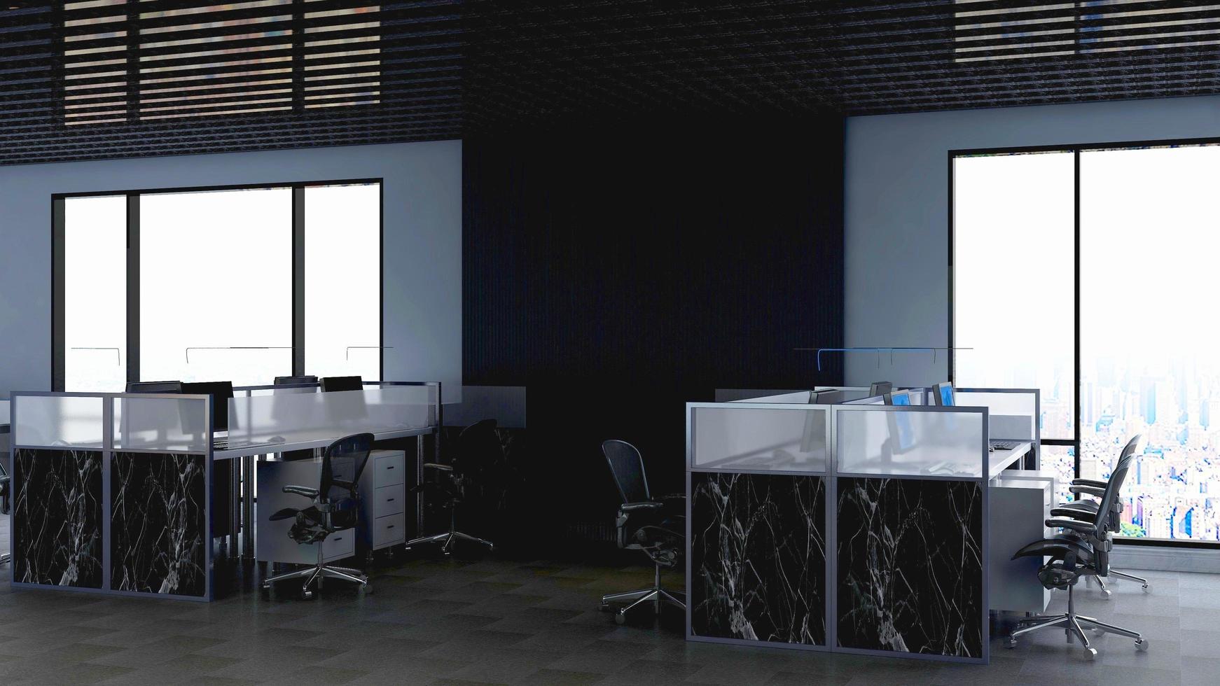 3D Render Office Workspace Modern Minimalist mockup photo