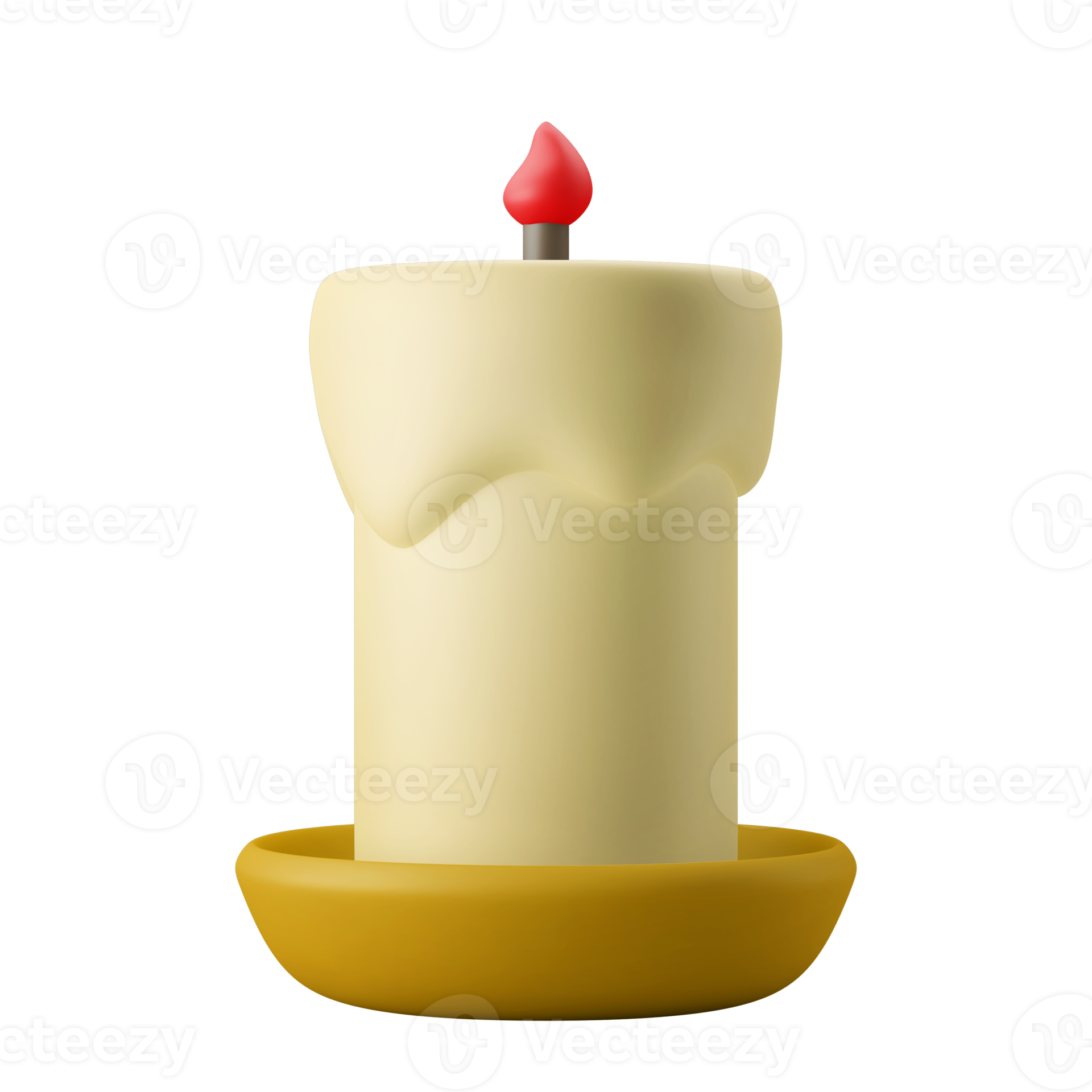 wax candle with flame on plate 3d icon illustration 11019312 PNG