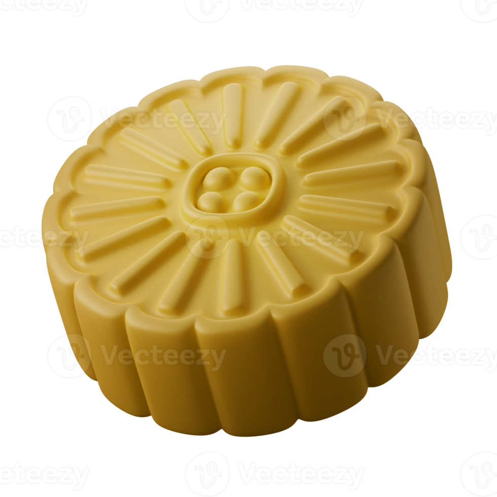 traditional asian chinese mooncake 3d illustration icon png