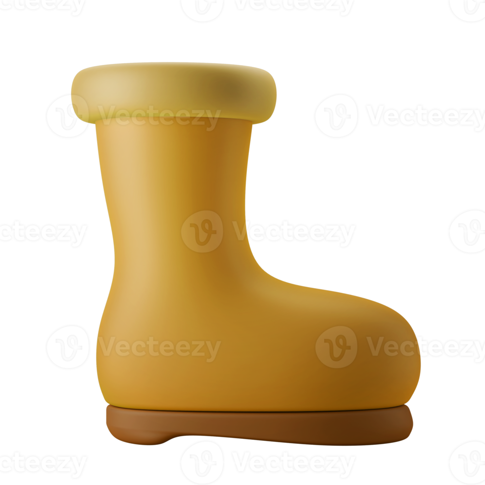 rain weather boot shoes 3d illustration icon png