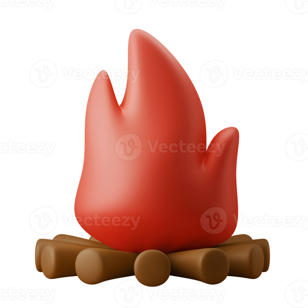 bonfire outdoor camping activity 3d illustration icon png