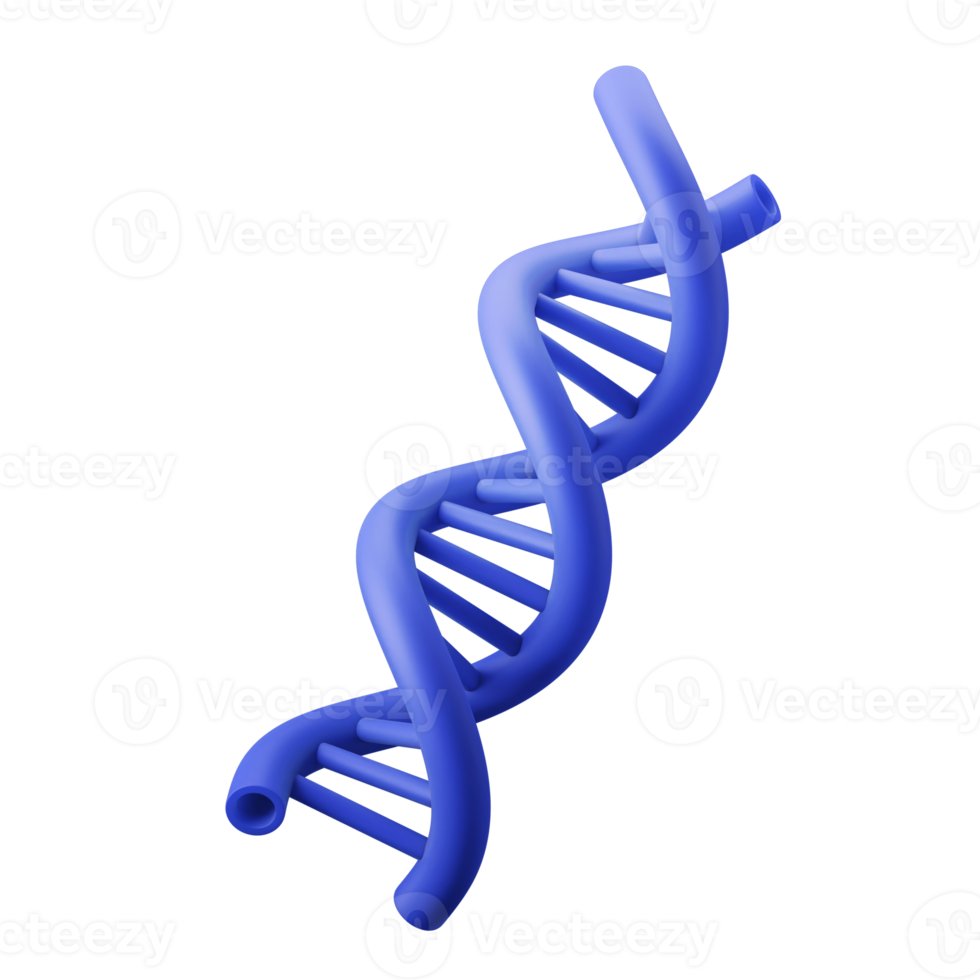 ilustração de ícone 3d de DNA genético espiral científico png