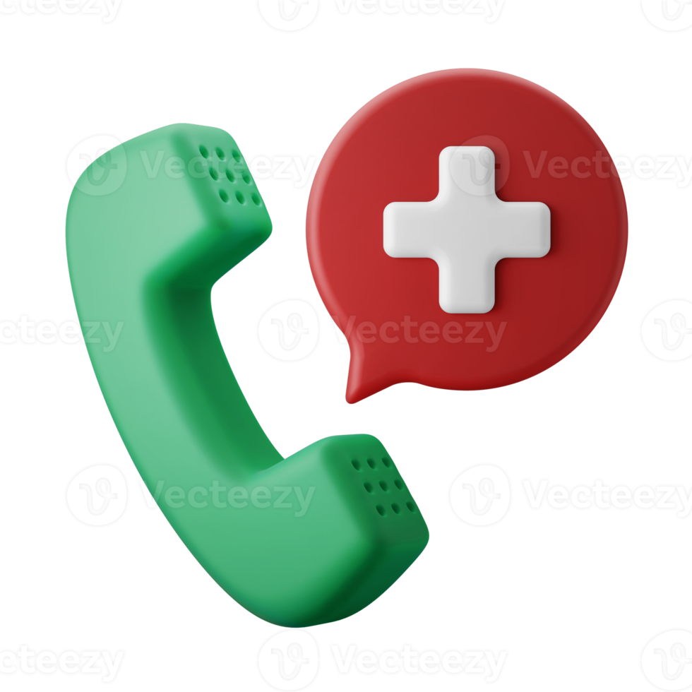 emergency medical help call center 3d icon illustration png