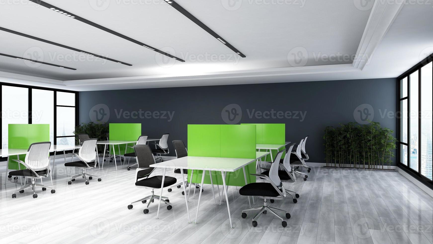 3D Render Office Workspace Modern Minimalist mockup photo