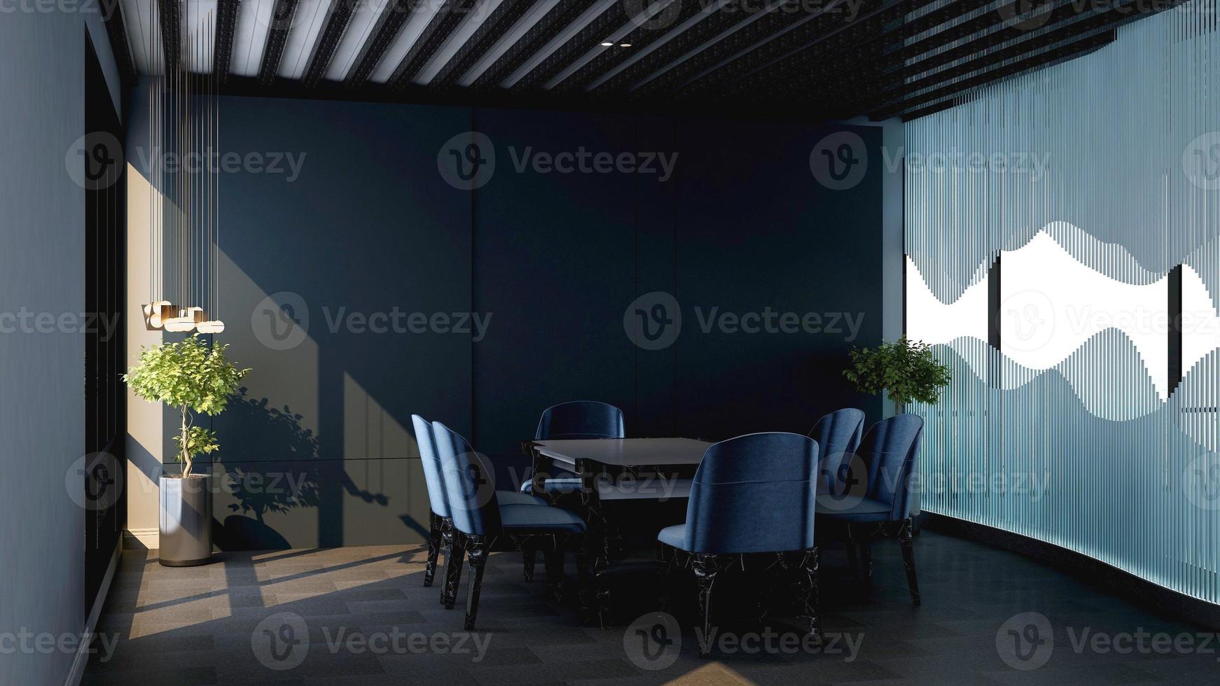 3D render modern meeting room mockup - office interior design photo