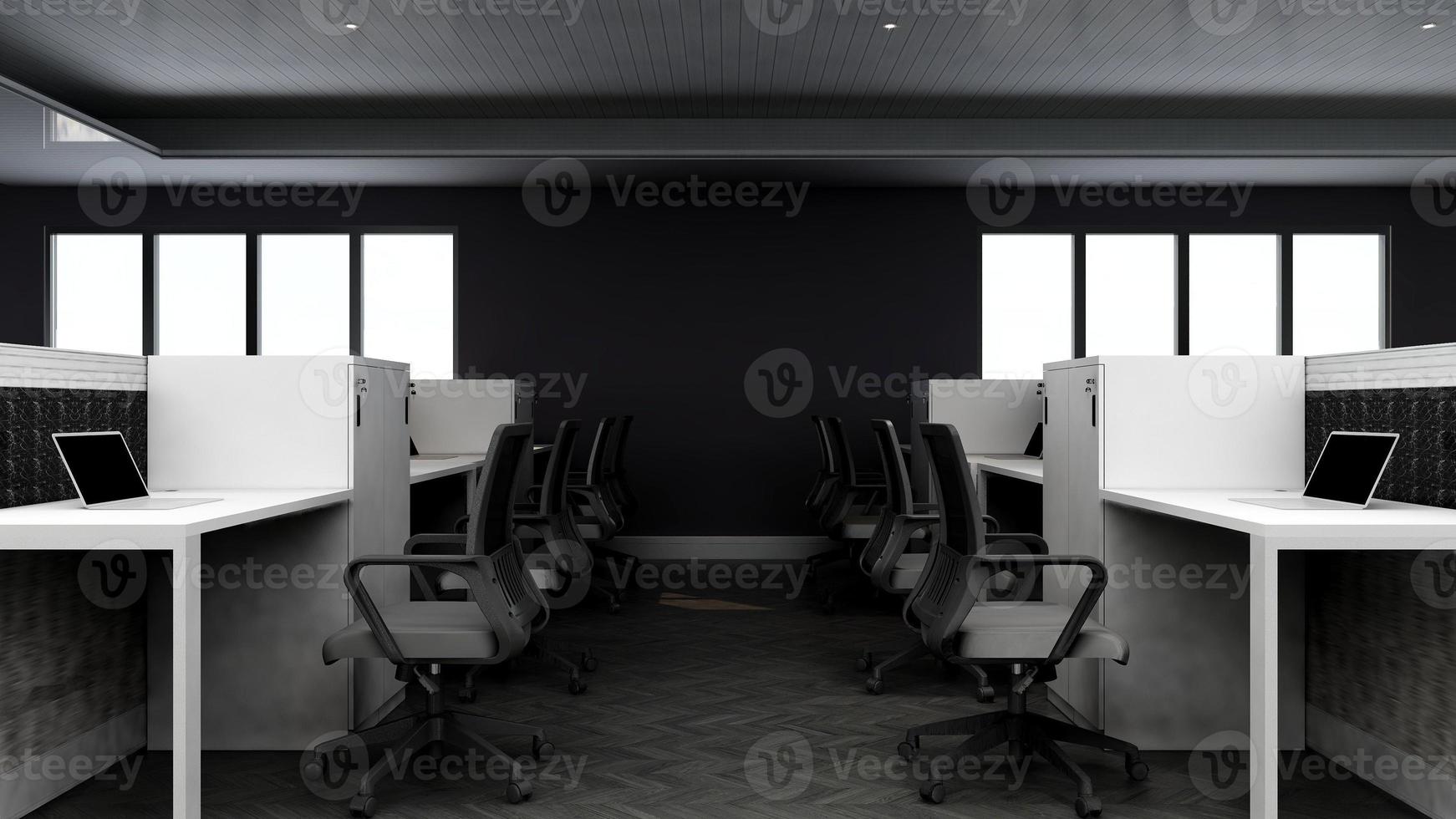 3D Render Office Workspace Modern Minimalist mockup photo