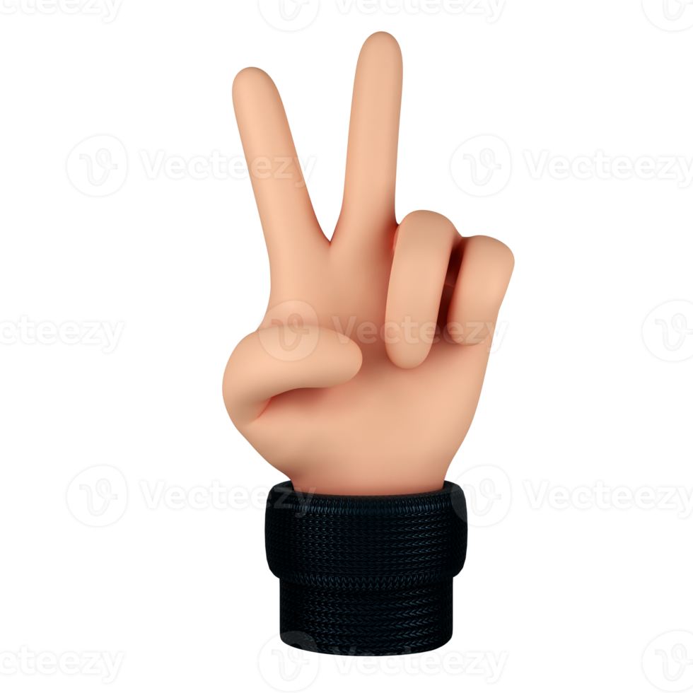 Hand Gesture 3D Illustration. 3D rendering png