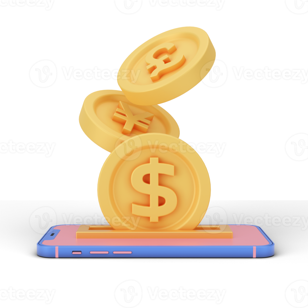 Finance And Money 3D Illustration. 3D rendering png