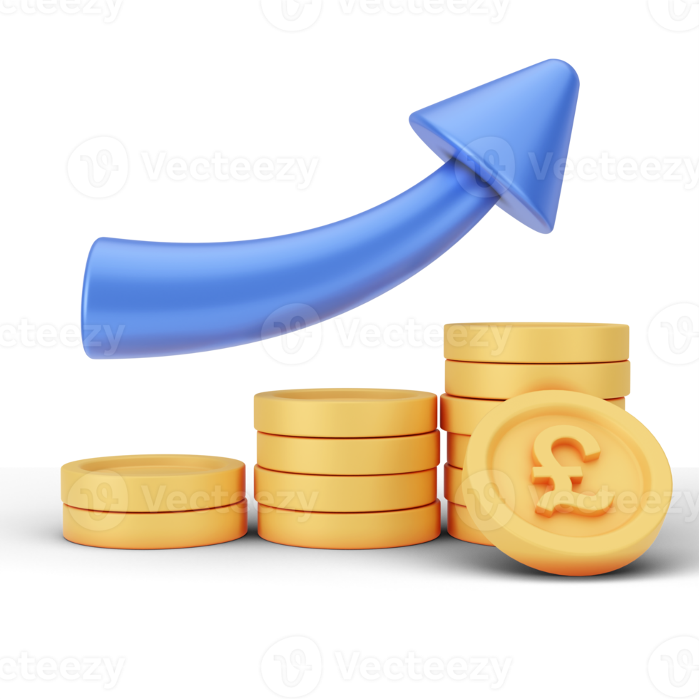 Finance And Money 3D Illustration. 3D rendering png