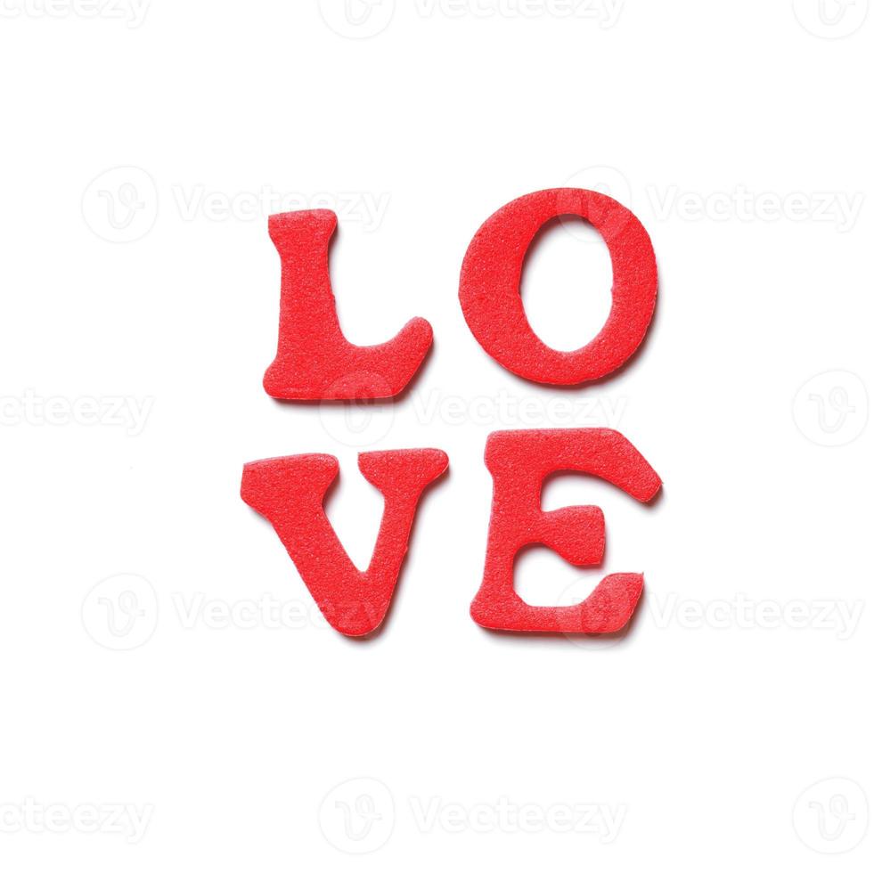 LOVE in foam rubber letters photo