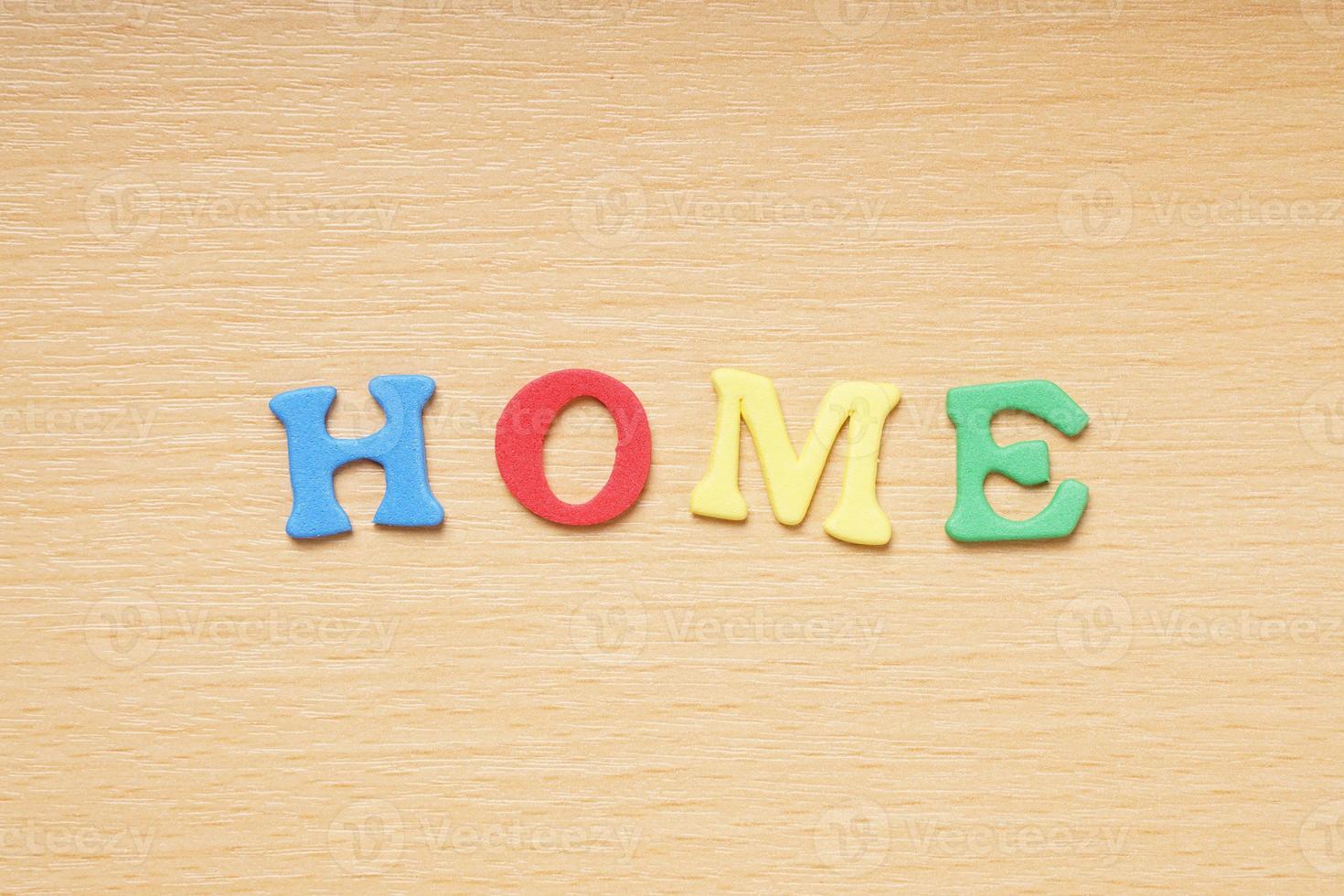 home in foam rubber letters photo