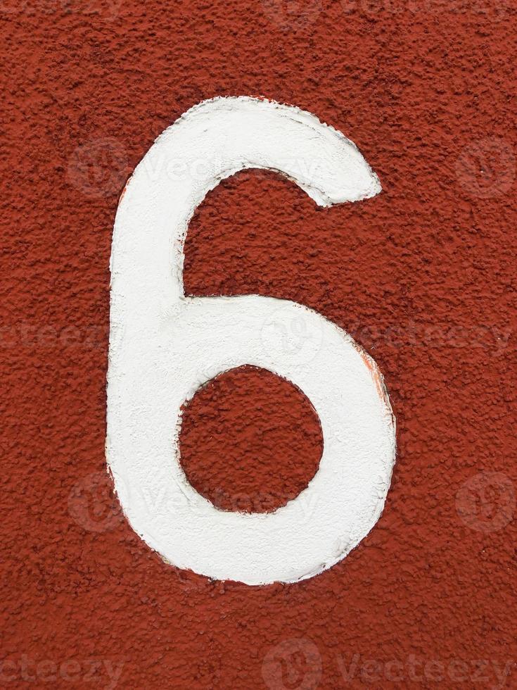 number six in arabic numeral - house number 6 photo