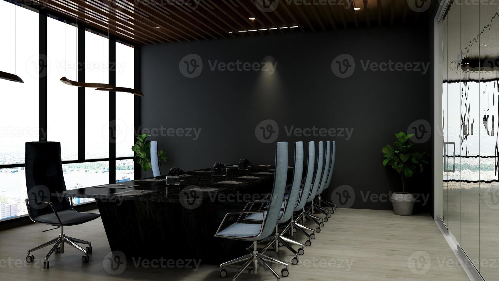 3D render modern meeting room mockup - office interior design photo