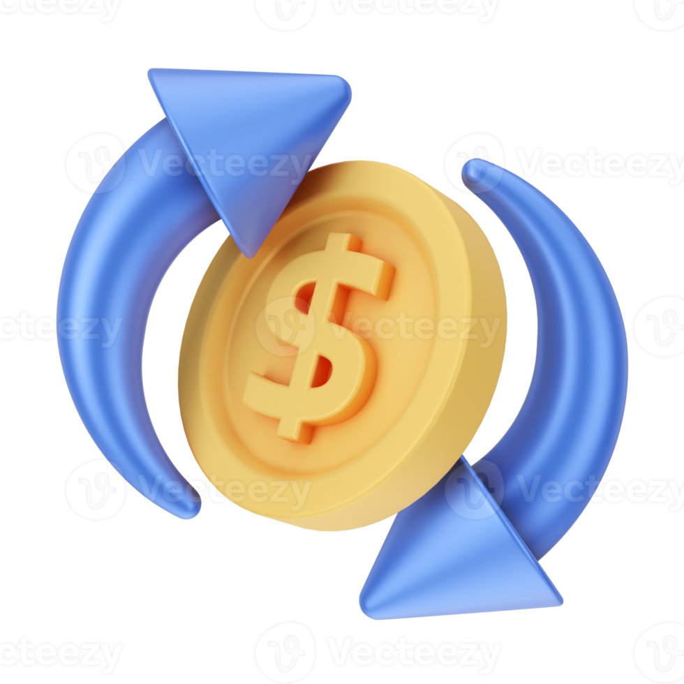 Finance And Money 3D Illustration. 3D rendering png