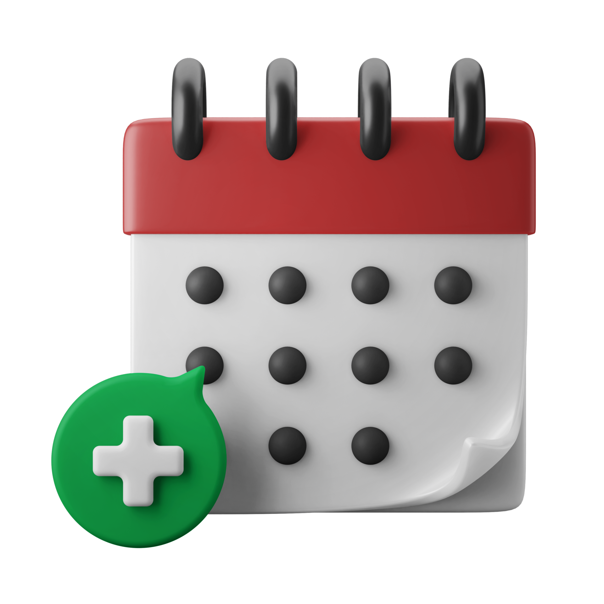 medical appointment reminder calendar 3d icon illustration png - SeuHorário.com | AGENDA s/a