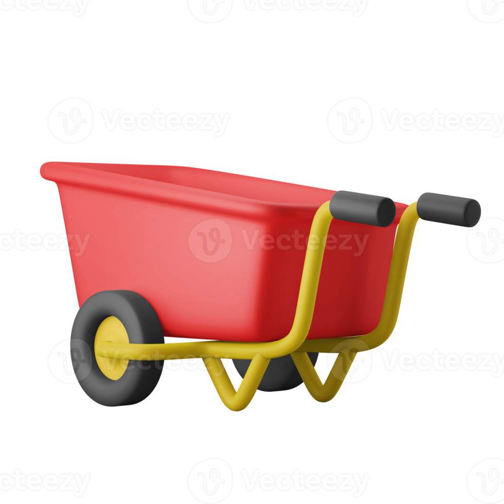 gardening wheel cart carriage 3d illustration icon png