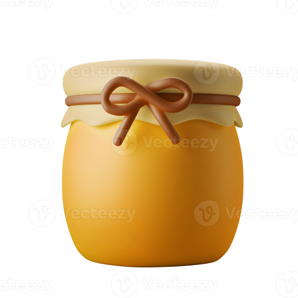 natural honey jam container bottle 3d icon illustration png