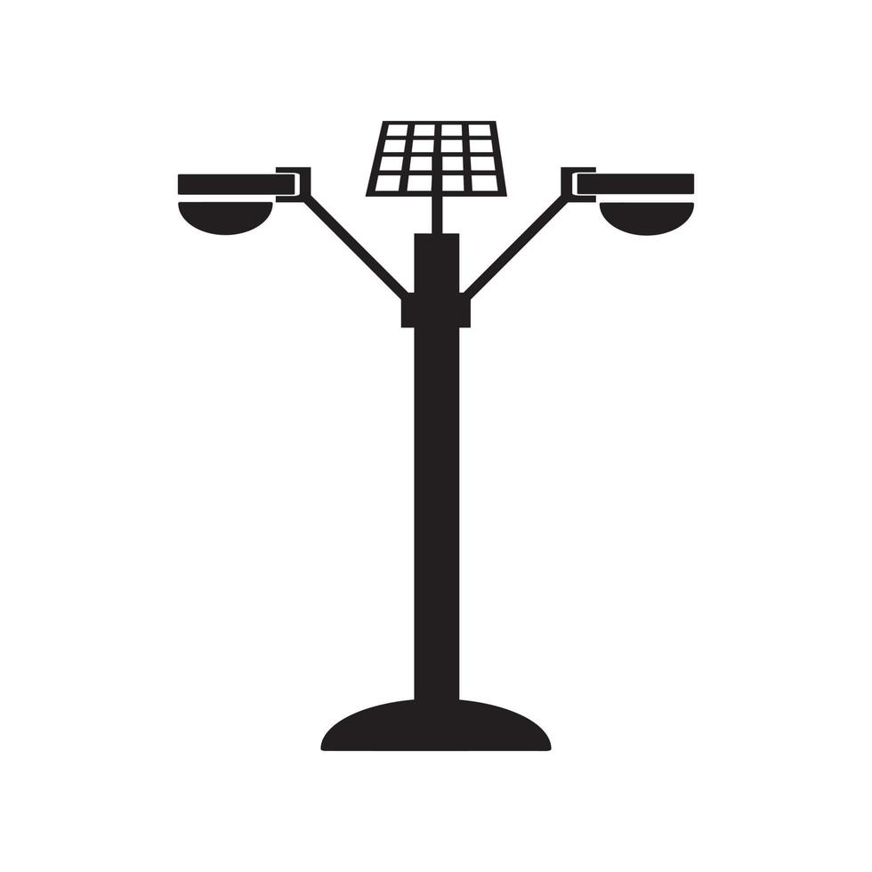 Street light solar powered vector icon. Solar street light icon