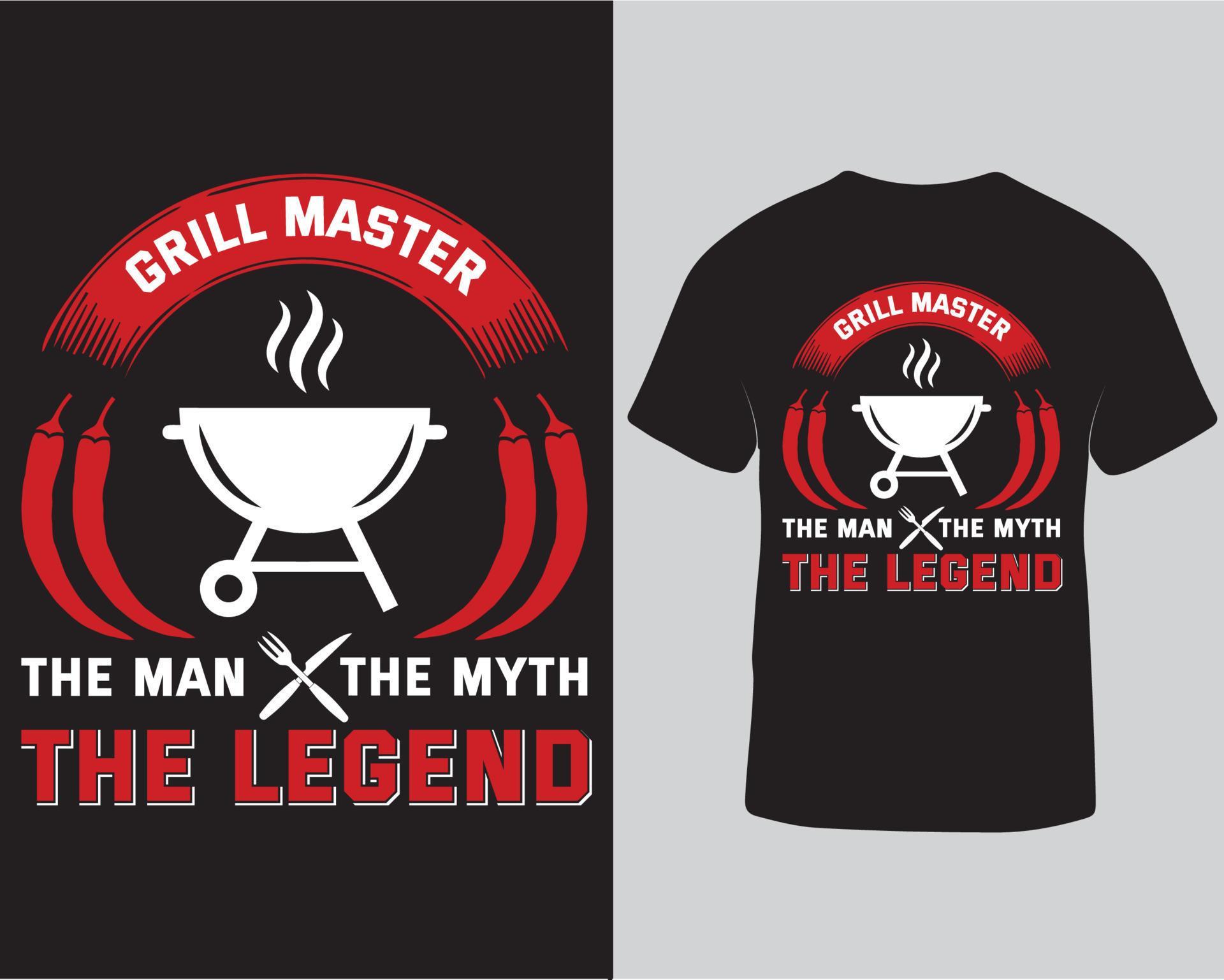 Grill master the man the myth the legend typography abstract t-shirt