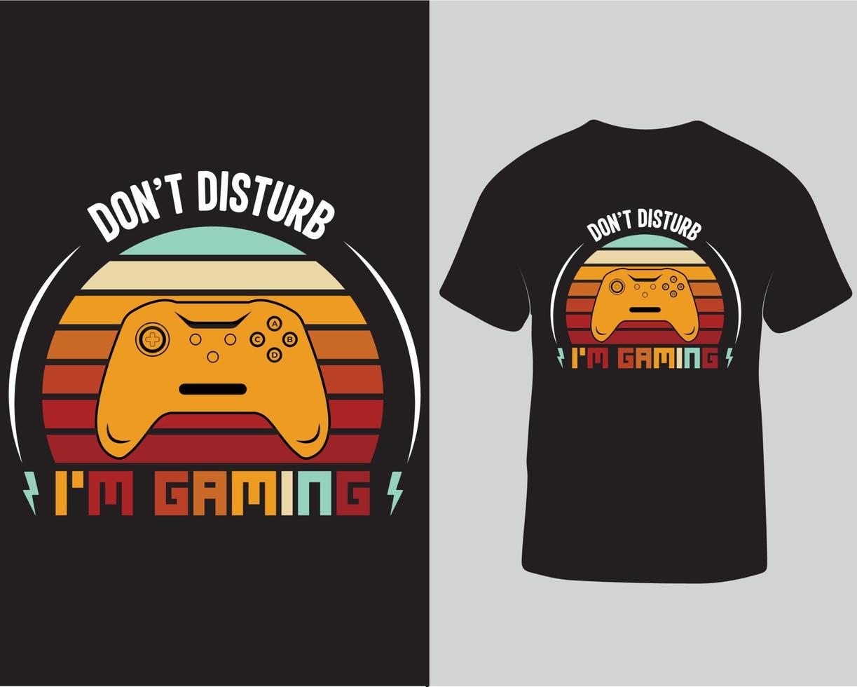 Don't disturb I'm gaming typography t-shirt design free download vector