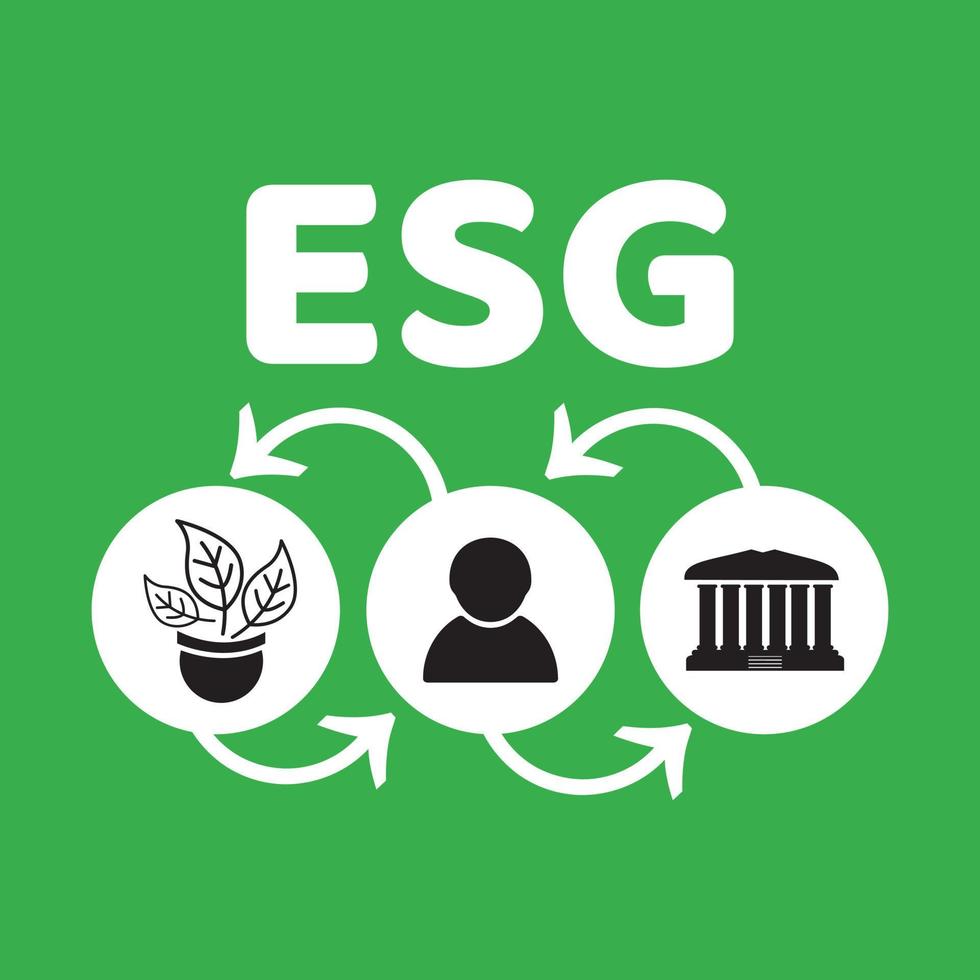 ESG, Environmental, social governance vector icon.