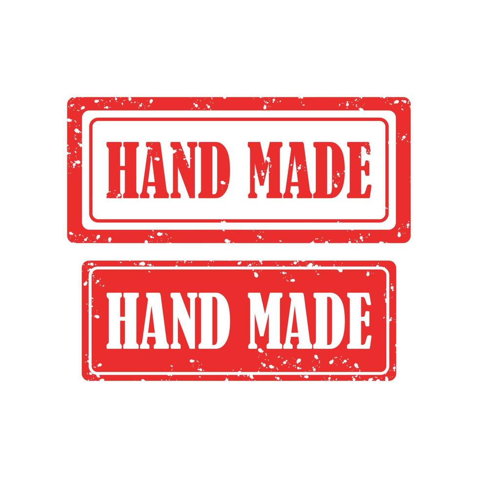 Handmade rubber stamp set on white background. vector