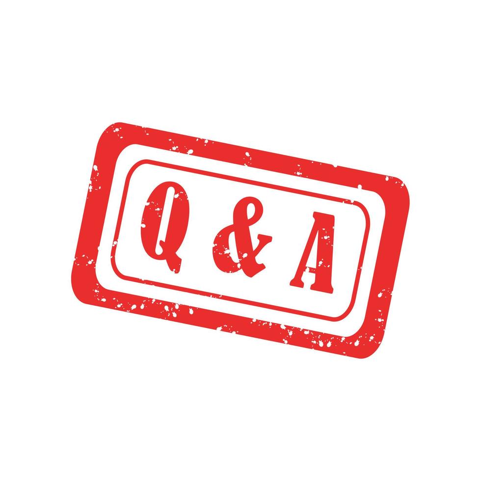 Q and A red rubber stamp on white background vector